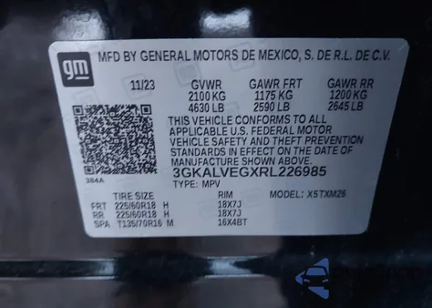 2024 GMC Terrain Awd Slt from USA, damaged, VIN 3GKALVEGXRL226985